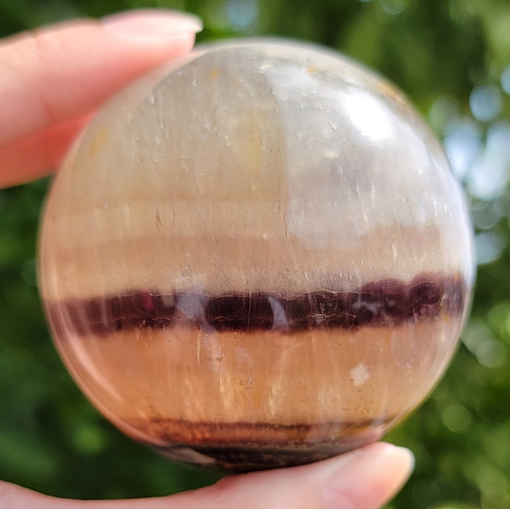 NEW 64MM - 438G FLUORITE, MICA & PYRITE SPHERE